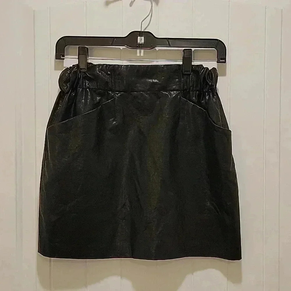 Zara Basics Faux Leather Mini Skirt Size XS